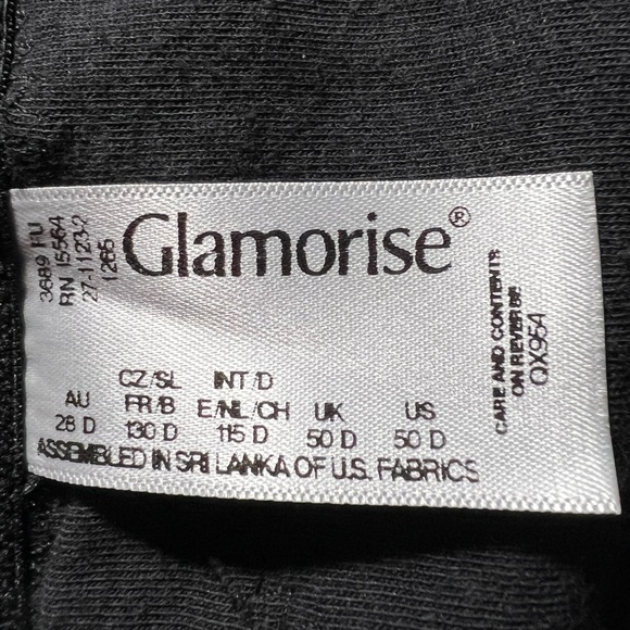 - Glamorise 48D/50D Posture Back Front Closure Black Bra! NEW! - Picture 11 of 16